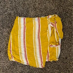 Mini yellow red and white wrap skirt